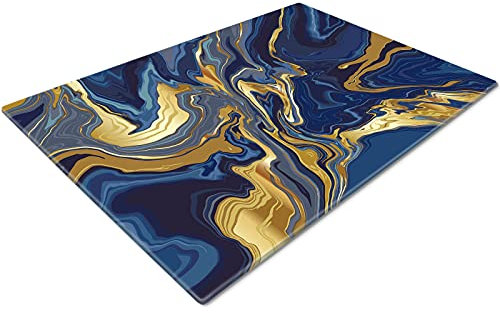 Glass Worktop Savers | Worktop Protectors Heat Resistant | Catering Chopping Boards | Over The Sink Chopping Board | Large | Navy Gold Blue