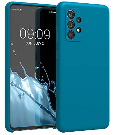 kwmobile Hülle kompatibel mit Samsung Galaxy A52 / A52 5G / A52s 5G Hülle - Silikon Handy Case - Handyhülle weiche Oberfläche - kabelloses Laden - Karibikblau