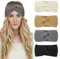 4 Stück Stirnband Damen Winter Gestrickt Frauen Haarreifen Haarbänder Breit Ohrenwärmer Häkelarbeit Elastische Haarschmuck