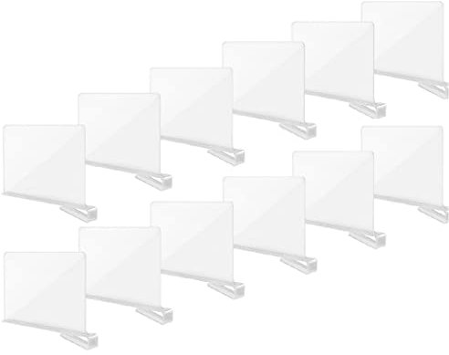 Okydoky Acrylic Shelf Dividers for Closet, Wood Closets Shelf Separator and Organizer, Transparent Closet Organizer Divider for Kitchen Cabinets, Bookcases(12p,UK)