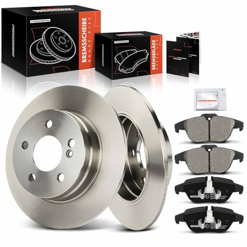 Frankberg Bremsensatz inkl. 2x Bremsscheiben + 4x Bremsbeläge Hinten Kompatibel mit C-Klasse T-Model S204 C-Klasse Coupe C204 Replace# 0054200720, 0054208120