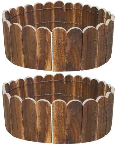 Valla de jardín de madera, 120 x 15 cm, flexible, decoración de jardín, mini valla para jardín