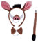 KieTeiiK 1/4/5/6 Schweine Kostüm Set Schweineohren Stirnbänder Schweinenase Schwanz Schleifen Tierkostüm Set Zubehör Party Dekoration Warzenschweine Kostüm Zubehör