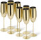 Oak & Steel - 8 Elegante Edelstahl Gold Champagner Flötengläser, 285ml - Unzerbrechliches Partyglas Geschenkset Für Weihnachten Und Neujahr