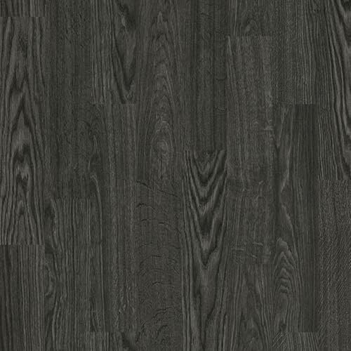 Black Wood Effect Non Slip Contract Commercial Heavy Duty Vinyl Flooring for Usage in Restaurants Kitchen, & Gyms with 2.4mm Thickness -2m(6'6) X 2m(6'6)-4m²