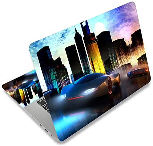 Mibbxea 15-15,6 Zoll Laptop Skin Sticker, Wiederverwendbare Vinyl Aufkleber Film Abdeckung für 13 13,3 14 15,4 Zoll Laptops & Netbooks, Dekorative, Kratzfest, Staubdicht, Wasserdicht (017 Stadtwagen)