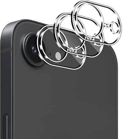 Vanrain Kameraschutz für Panzerglas für iPhone 16e, 3 Stück 9H Härte Kamera Schutzglas Ultra-klar Kratzfest Kamera Linse Schutz Glas für iPhone 16e