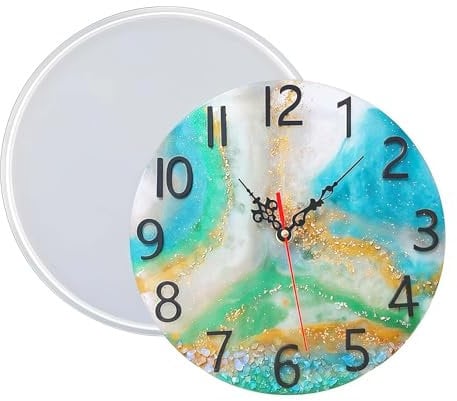 EPODA Large Round Clock Resin Mold,Epoxy Resin Casting Mould with Roman Numerals,Large Silicone Wall Clock Molds for DIY Handmade Projects, Creating Unique Wall Clock Art and Home Decoration