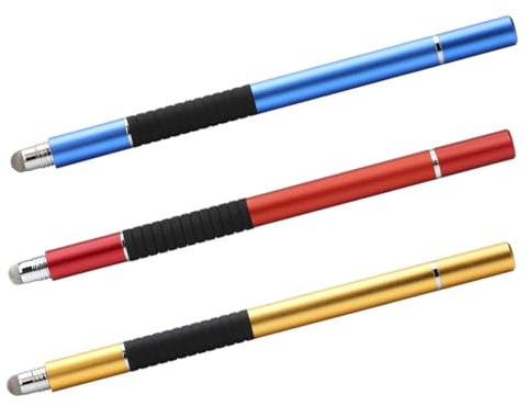 ELAYARD 3pcs Capacitive Stylus Pens with Dual End Fine Tip and Suction Paddle High Sensitivity Touch Screen Drawing Pen for Tablets and Phones Glove-friendly and Lightweight Design