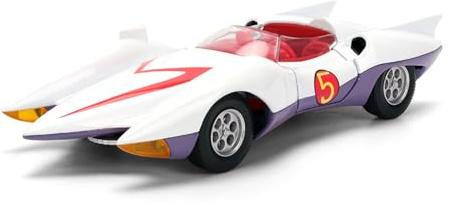Jada Toys Speed Racer Mach 5 (1:32) – leggendario veicolo anime come modello di auto in metallo con porte apribili e dettagli interni, auto da collezione per fan e bambini dagli 8 anni in su