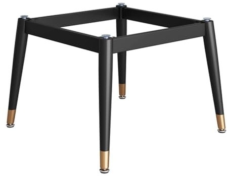Pieds de Table en métal, Cadre de Support carré Moderne, Base de Bureau for Plateaux de Table en Verre, marbre et Bois, Pieds de Meubles Noirs Robustes(22x22x28in)