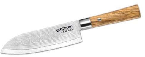 Böker Damast Olive Santoku Kochmesser