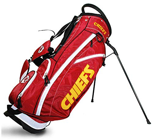 Team Golf NFL Kansas City Chiefs Fairway Golf Stand Bag, Lightweight, 14-way Top, Spring Action Stand, Insulated Cooler Pocket, Padded Strap, Umbrella Holder & Removable Rain Hood