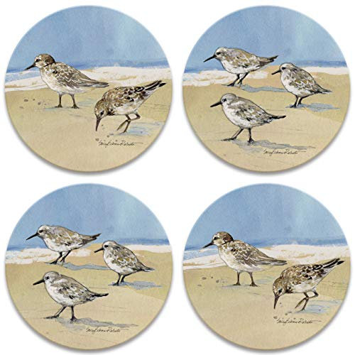 Coasterstone As915 Sandpipers Lot de 4 dessous de verre, pierre, Multicolore