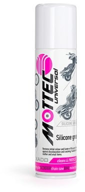 XADO mottec Vélo & Moto universel en silicone lubrifiant pour l'entretien des surfaces, pièces en caoutchouc de pneu, cuir et plastique Pièces