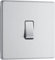 BG Electrical Single Intermediate Wall Light Switch, Screwless Front Plate, Slim Profile, Premium Flatplate, Brushed Steel, 20A, 16AX, FBS13