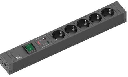 Bachmann Steckdosenleiste Connect Line Schalter, 4200022, Schwarz