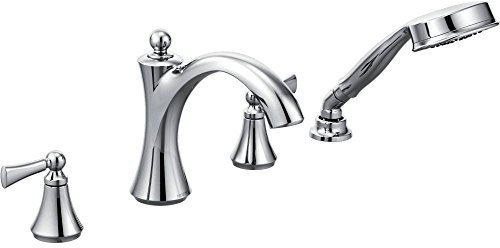 Moen T654 Wynford Two-Handle Diverter Roman Tub Faucet Includes Hand Shower without Valve, Chrome