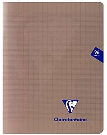 Clairefontaine 363741C Un Cahier Agrafé Mimesys Gris - 17x22 cm - 96 Pages Grands Carreaux - Papier Blanc 90 g - Couverture Polypro