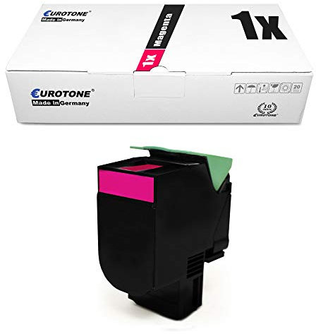 Eurotone Toner mit 50% mehr Leistung für CX310 CX410 CX510 kompatibel für Lexmark Magenta 802HM High Yield M Patrone