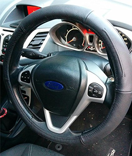 QUALITY Disability STEERING WHEEL COVER BLACK LEATHER SOFT Grip ARTHRITIS AID Warmer
