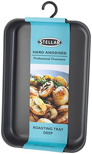 Stellar Expert Hard Anodised Roasting Tray, 30 x 20 x 5cm, Oven Safe to 240C, PTFE & PROFA Free