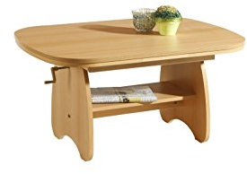 Hela Couchtisch Conny II | höhenverstellbar | Diverse Dekore | B/T/H 90x67x48-58cm (Buche)