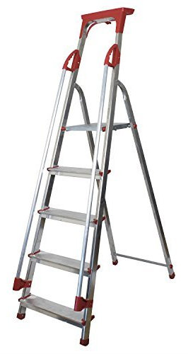 Abbey Aluminium Safety Platform Step Ladder With Handrail & Tool Tray 5 Tread