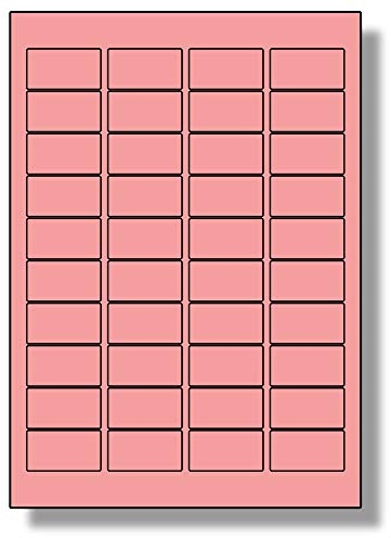 Label Planet® 40 Per Sheet, 5 Sheets (200 Pink Labels). Coloured Paper Labels with Rounded Corners 45.7 x 25.4mm, LP40/45 C.