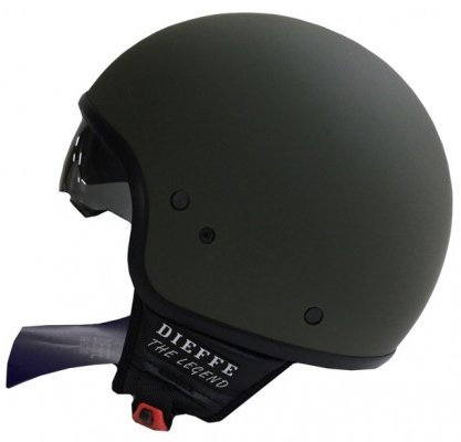DIEFFE Casco con Visiera a Scomparsa S Verde Opaco