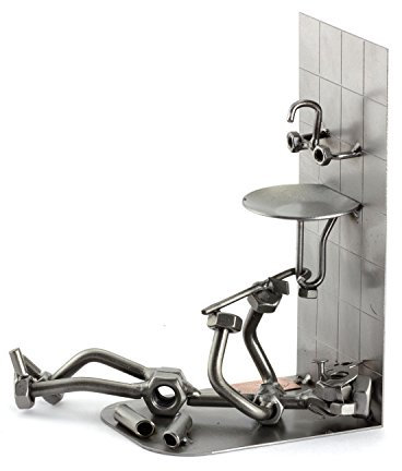 Steelman24 I Schraubenmännchen Klempner Mit Persönlicher Gravur I Made in Germany I Handarbeit I Geschenkidee I Stahlfigur I Metallfigur