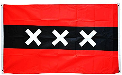 Flaggenfritze® Balkonflagge Niederlande Stadt Amsterdam - 90 x 150 cm