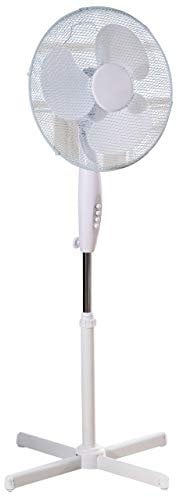 Daewoo COL1065 16-Inch Pedestal/Stand Fan, Portable Fan for Home or Small Office, 3 Speed Settings, Sturdy Base, Easy-to-Use Key Switch, Ideal Cooling System - White