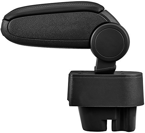 LP Trade Accoudoir Central pour 207 | Accessoire Console de Rangement et Repose-bras avec Compartiment Organiseur | Pièce Détachée d'Intérieur de Voiture | Simili Cuir Noir - Couture Noire