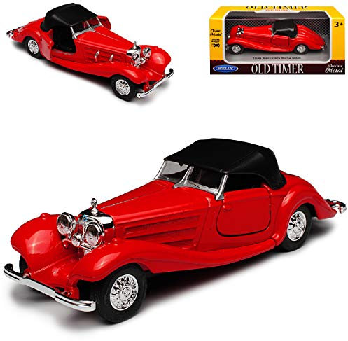 Mercedes-Benz 500K W29 Cabrio Rot Soft Top 1934-1939 ca 1/43 1/36-1/46 Welly Modell Auto