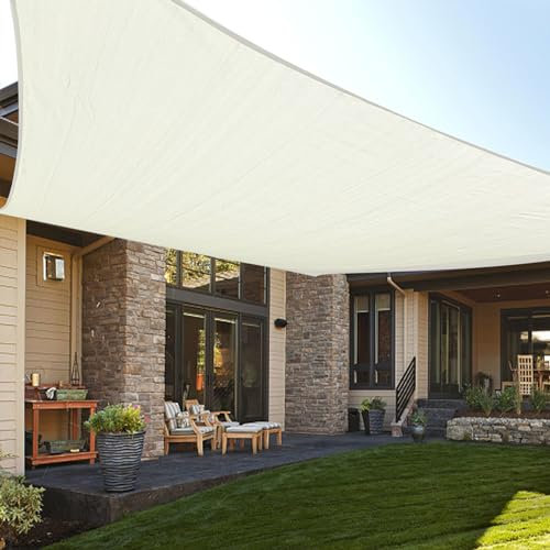 LOVE STORY Vela ombreggiante 2.5x5m Tena a Vela Rettangolare Parasole Esterno Traspirante HDPE Protezione UV per Giardino Terrazza,Patio,Beige