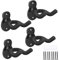 MoKo Gitarren Wandhalterung, 4 Pack Metall Gitarrenwandhalter Gitarren Haken Wand Gitarrenhalter für Wandmontage Gitarrenständer für Bass Akustikgitarre E-Gitarre Ukulele - Schwarz