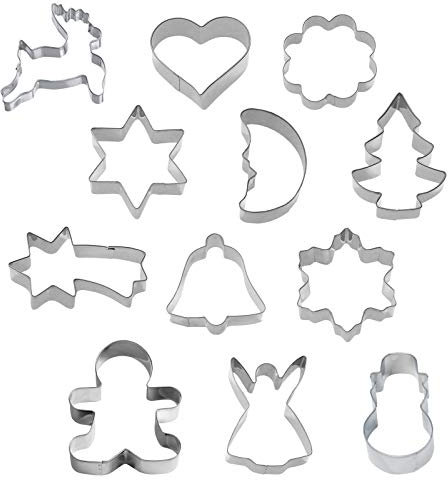 Westmark Keks-Ausstechformen-Set Weihnachten, 12-tlg., 12 unterschiedliche Motive, Rostfreier Edelstahl, Silber, 354222E6
