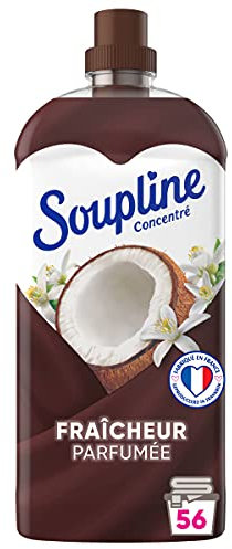 SOUPLINE - Konzentrat Kokosnuss und weiße Blumen – Flasche aus 100 % recyceltem Kunststoff – Kanister 1,2 Liter