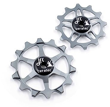 JRC Components Keramik-Schaltwerk Riemenscheibe für SRAM Eagle | Paar 14 & 12T Stützräder Keramiklager – Rennrad Hinterrad-Schaltwerk Riemenscheibe Räder | Keramik Speed Pulley Wheels – Gunmetal