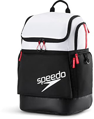 Speedo Unisex-Erwachsene Large Backpack 35-Liter Teamster Schwarz/Weiß 2.0, 1SZ