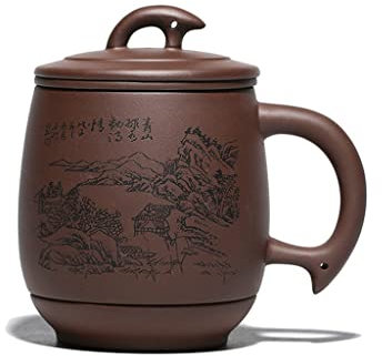 Filtro per Tazza da tè in graniglia Viola Tazze da tè in Argilla Yixing Infusore per Coperchio per Tazza Fatto a Mano Cinese (Colore : Come Mostrato, Dimensioni : Taglia Unica)