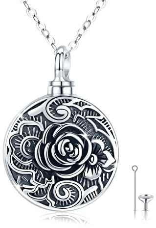 Collar de urna de árbol de la vida para cenizas, rosa, cenizas, collar de plata de ley 925 con árbol de la vida, joyería de cremación