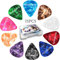 15 Stück Guitar Picks Plektrum mit 0,5 0,75 1,0 mm Dicke, Verschiedene Bunte Zelluloid Gitarre Plektrum für Bass E-Gitarre Akustikgitarre Ukulele-Inklusive Organizerbox