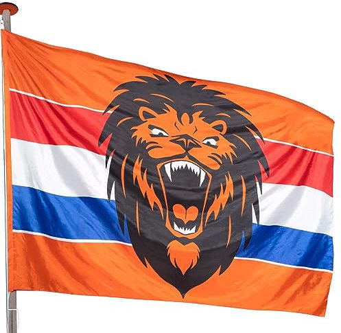 Boland 61875 - XXL Fahne Holland, Brüllender Löwe, Größe 200 x 300 cm, Flagge, Hängedekoration, Girlande, Mottoparty, Geburtstag, EM, WM, Fanartikel