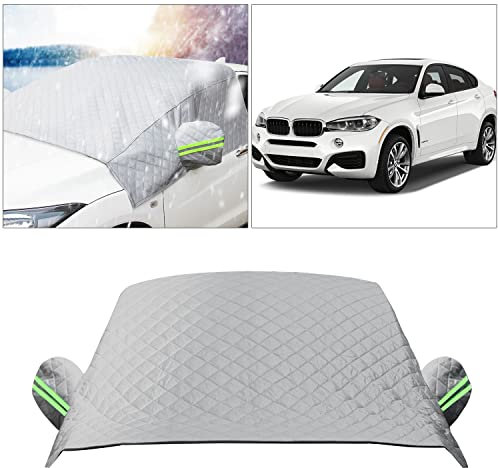 YumSur Frontscheibenabdeckung,Auto Sonnenschutz Windschutzscheiben Abdeckung 3 Magnet UV-Schutz für Sommer Wintergegen Schnee, EIS, Frost, Staub, Faltbare Abnehmbare