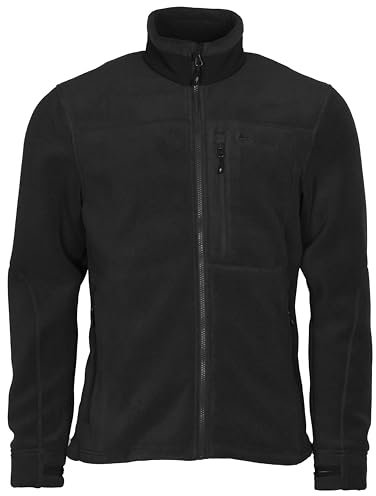 Pinewood Giacca Pile Uomo Nero - Pile con Zip Uomo Realizzata al 100% Con Tessuti di Scarto - Giacca Caccia Uomo - Pile da Sci Uomo - Giacche Trekking e Montagna