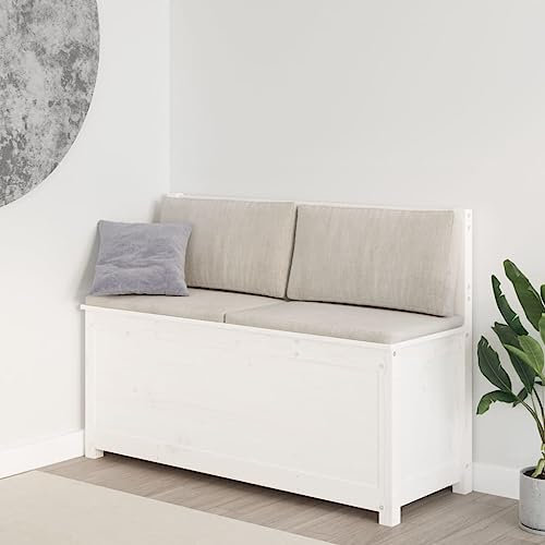 BaraSh Sitzbank Weiß 110x41x76,5 cm Eckbank Esszimmer Massivholz Kiefer Sitzbank KüChe