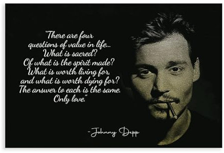 FrySky Johnny Depp Künstler, Schauspieler, klassisches inspirierendes Zitat, Filmposter, Wandkunst, Dekordruck, Bild für Wohnzimmer, Schlafzimmer, Dekoration, ungerahmt, 30 x 45 cm