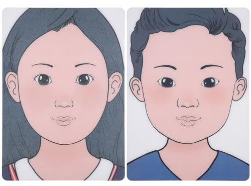 2 Stück A4 Make-up Übungsbrett, Wiederverwendbare Farbige Make-up Vorlage, Kunststoff Gesichtsmalerei Übungstafeln Für Schminken, Jungen & Mädchen
